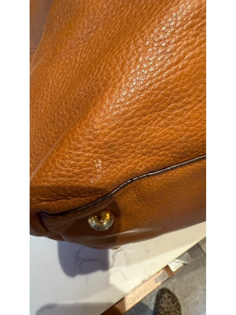 Michael Kors Hamilton Large Cognac Leather Slouchy Satchel